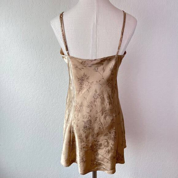 Vintage Y2K Victorias Secret Satin Floral Mini Slip Dress Lace Trim Small - Picture 15 of 16